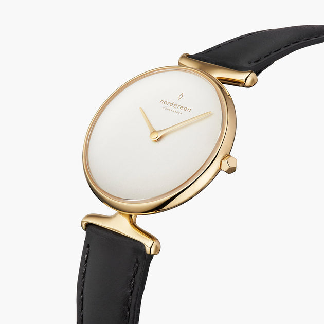 Unika - 組合裝 白錶盤 - 香檳金錶殼 | 香檳金五珠精鋼&復古棕&極夜黑錶帶