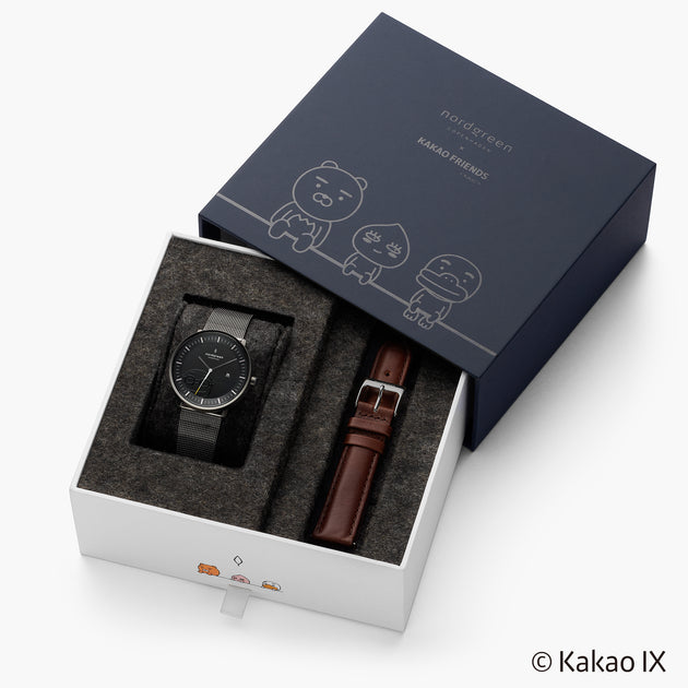 Philosopher Kakao Friends Tube - 組合裝 黑錶盤 - 深空灰錶殼 | 深空灰&深棕錶帶