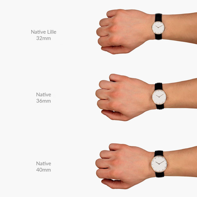 Native - 組合裝 黑錶盤 - 月光銀錶殼 | 復古棕&極夜黑&月光銀錶帶