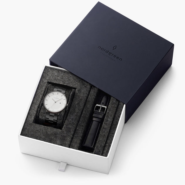 Philosopher -組合裝 白錶盤 - 深空灰錶殼 | 深空灰三珠精鋼&極夜黑錶帶