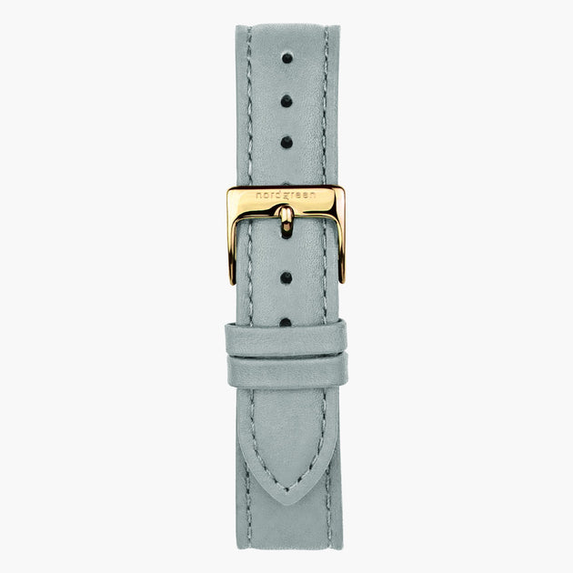 霧霾藍純素皮革錶帶 - 香檳金  - 36mm