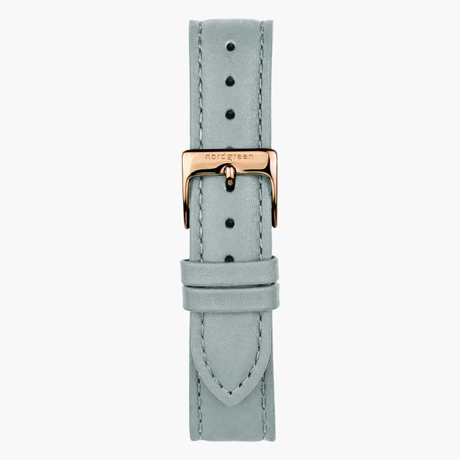 霧霾藍純素皮革錶帶 - 玫瑰金 - 40mm/42mm
