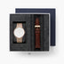 Native - 組合裝 白錶盤 - 玫瑰金錶殼 | 玫瑰金&復古棕錶帶