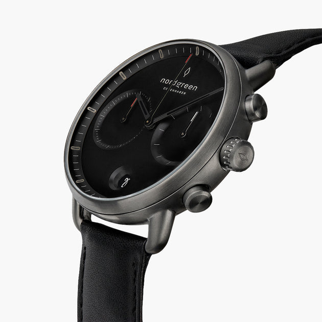 Pioneer - 組合裝 黑錶盤 - 深空灰錶殼 | 深空灰三珠精鋼&極夜黑&復古棕錶帶