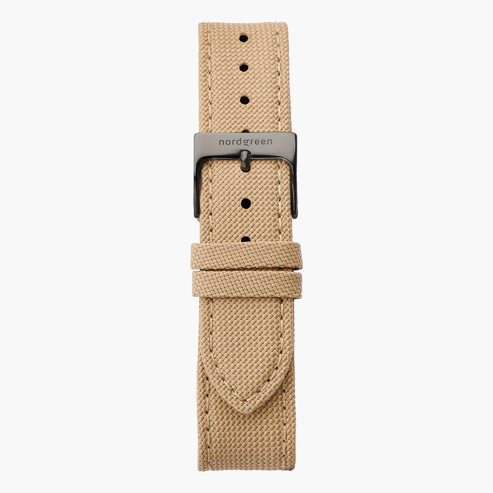 Correa de poliéster reciclado beige - Gun Metal - 40 mm
