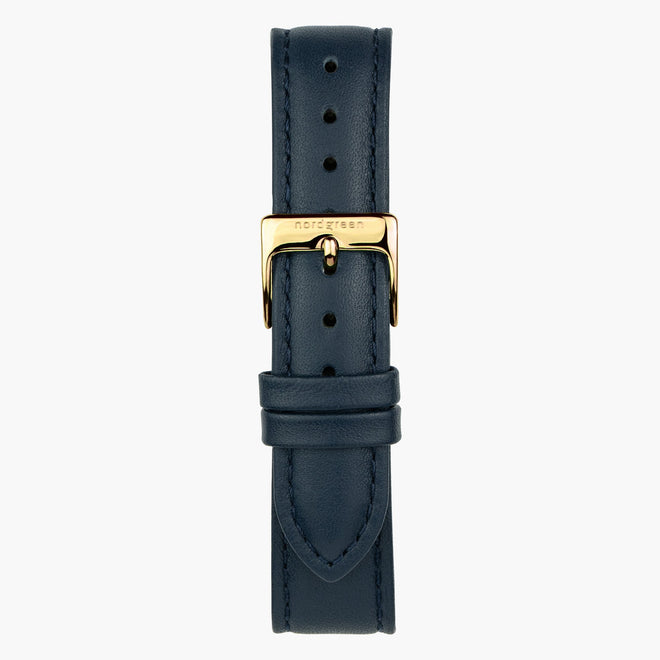 北歐藍純素皮革錶帶 - 香檳金 - 40mm/42mm