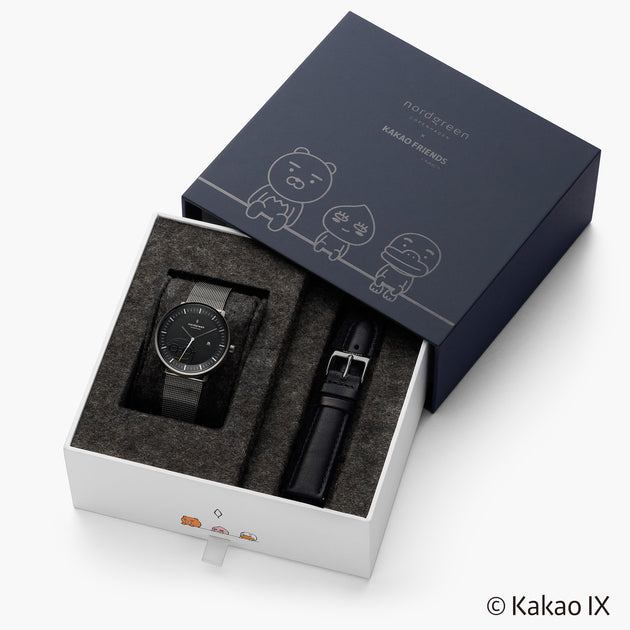 Philosopher Kakao Friends Tube - 組合裝 黑錶盤 - 深空灰錶殼 | 深空灰&極夜黑錶帶