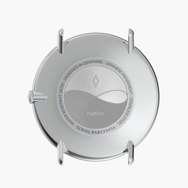 Native - 組合裝 白錶盤 - 月光銀錶殼 | 月光銀&綠尼龍 &極夜黑錶帶